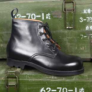 际华3516正品传统87式高腰皮鞋真皮圆头系带高帮皮鞋舰艇干部皮靴