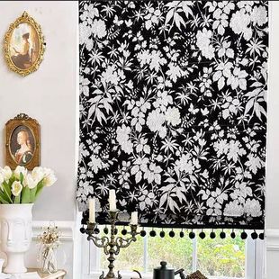 2026法式复古唐顿庄园罗马帘高级简约书房卧室遮光帘飘窗客厅窗帘