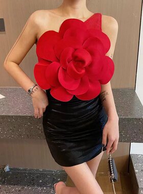 露背T恤辣妹上衣单肩欧美