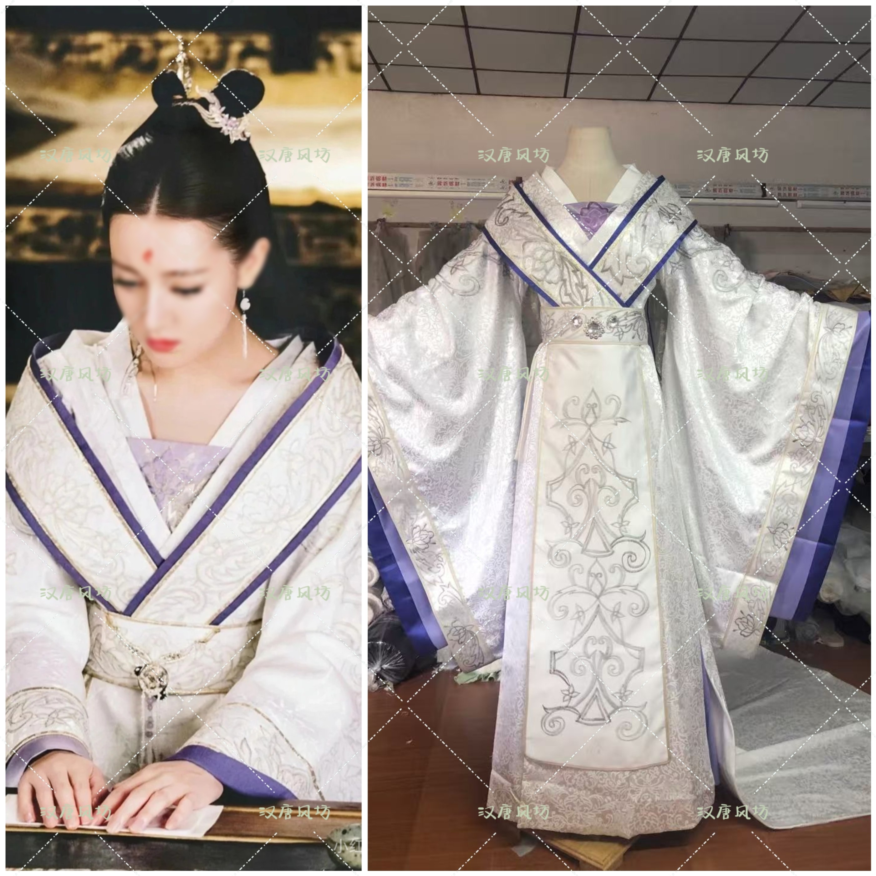 三生三世枕上书迪丽热巴九夫人同款披肩白色古装仙女服演出服汉服