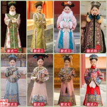 冬款 马甲儿童吉服格格旗服北京故宫旅拍写真演出服 清朝满族古装