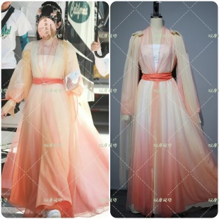 电视剧花戎鞠婧祎魏枝凤凰神女橘黄渐变同款古装仙女服可爱演出服