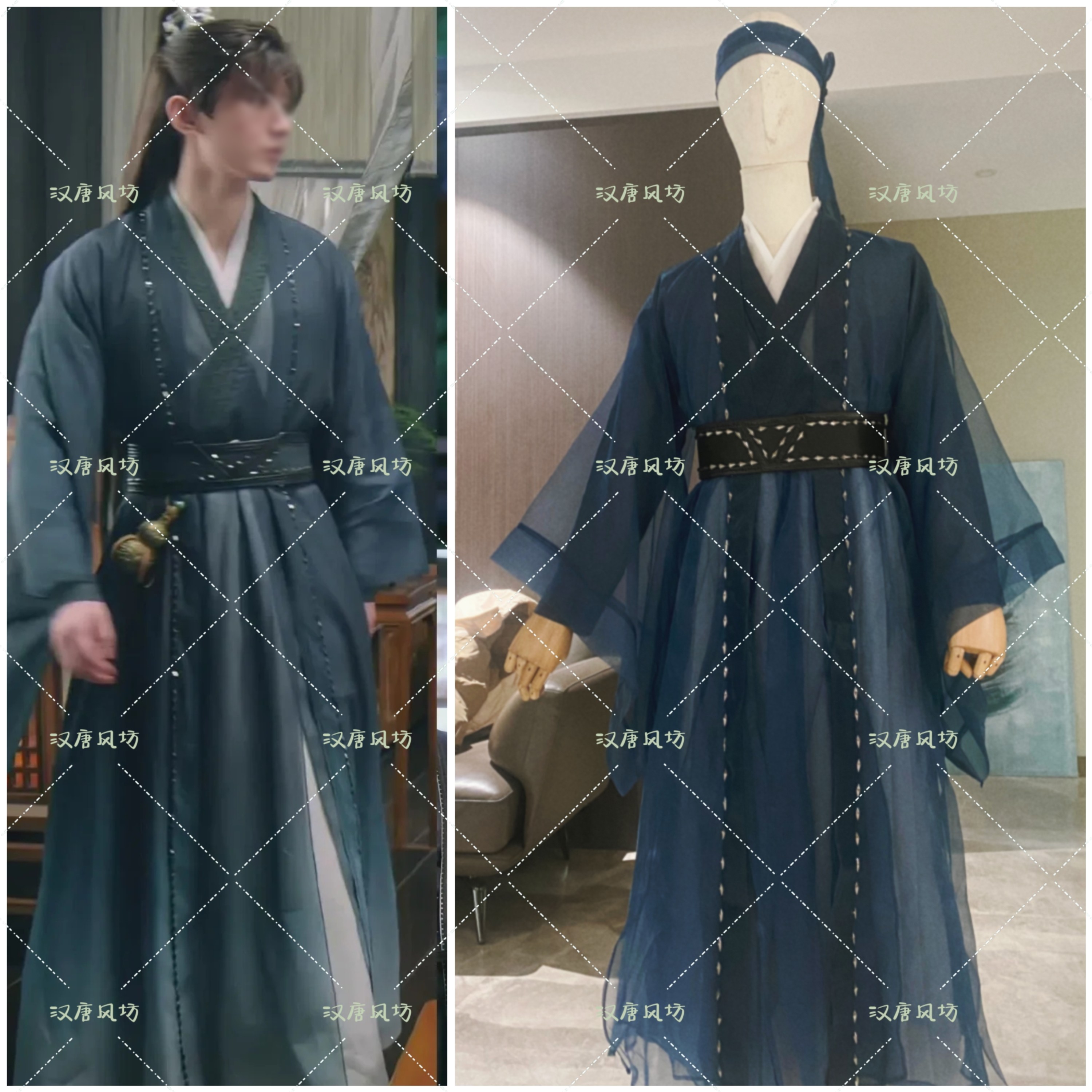 沉香如屑成毅凡间唐周玄色同款古装汉服侠客侠士剑客男装演出服