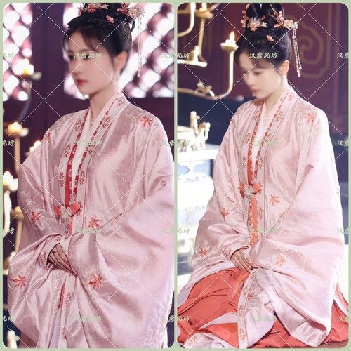 宁安如梦白鹿姜雪宁宋制大小姐粉枫叶古装女装COS仿妆拍照演出服