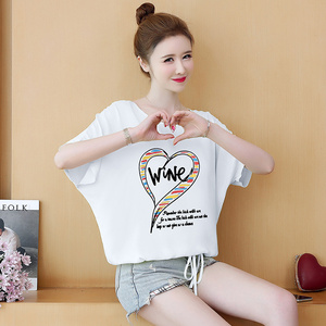 RM16061#夏季绵绸雪纺衫200斤女装宽冰爽瘦加大大码印花T恤