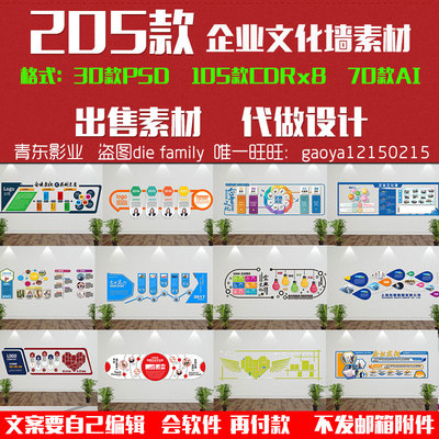 3D微立体企业事业单位形象文化墙宣传psd cdr ai矢量设计素材模板