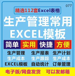 生产管理常用Excel 表格产品订单分析登记统计进度跟踪日报表系统