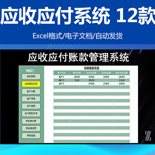 财务往来收支明细账款对账信息应收应付账款管理系统 excel表格