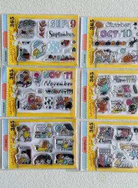 日本SAKURALALA透明印章水晶硅胶365day by day 日常手帐装饰