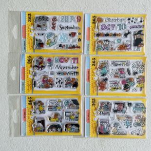 现货日本SAKURALALA透明印章水晶硅胶365day by day 日常手帐装饰