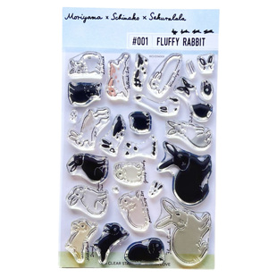 包邮现货sakuralala森山标子透明印章兔子花环边框手账装饰