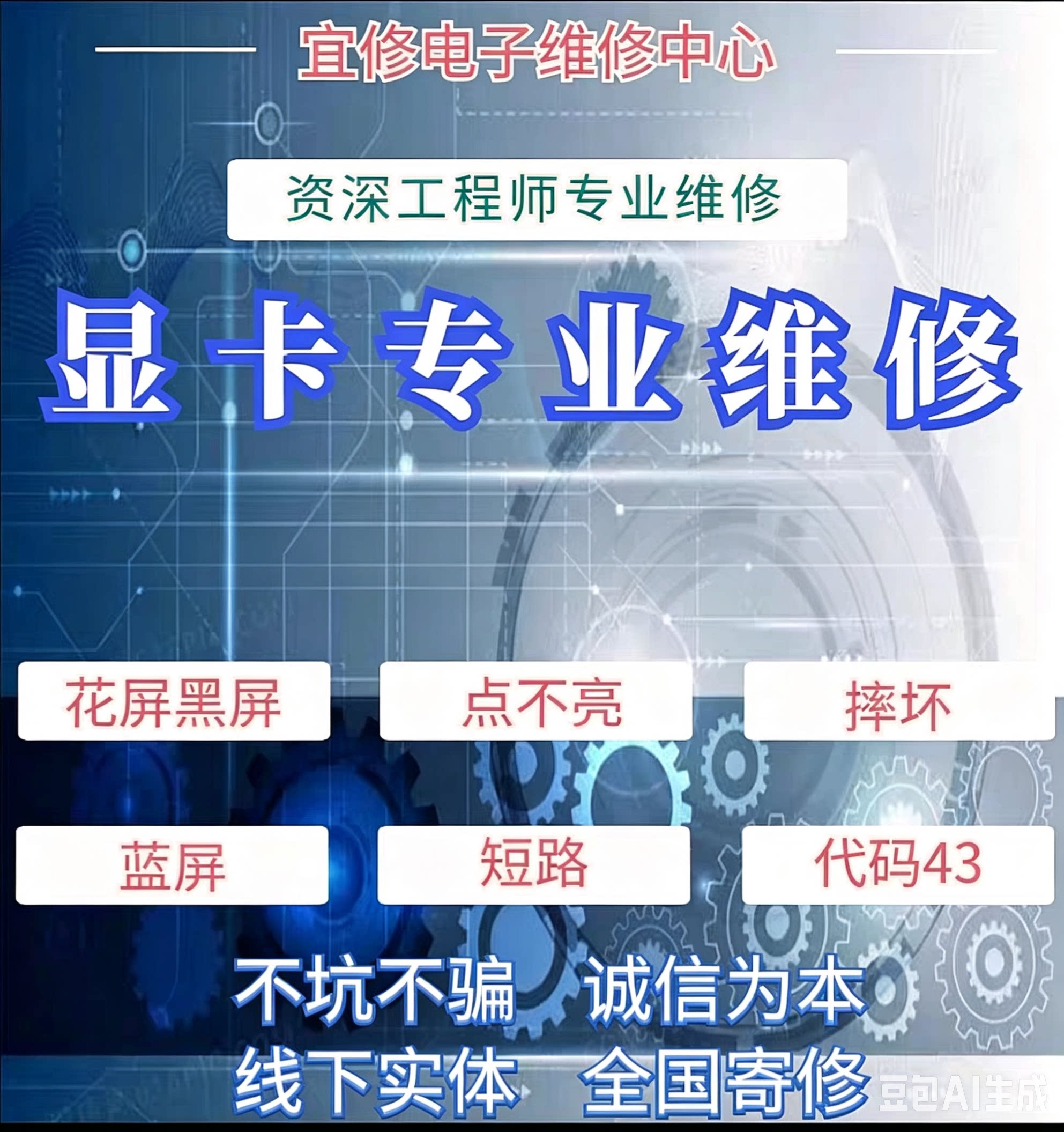 显卡维修 精修RTX4070 4090 2070 3070 3080 3090 蓝屏花屏 寄修