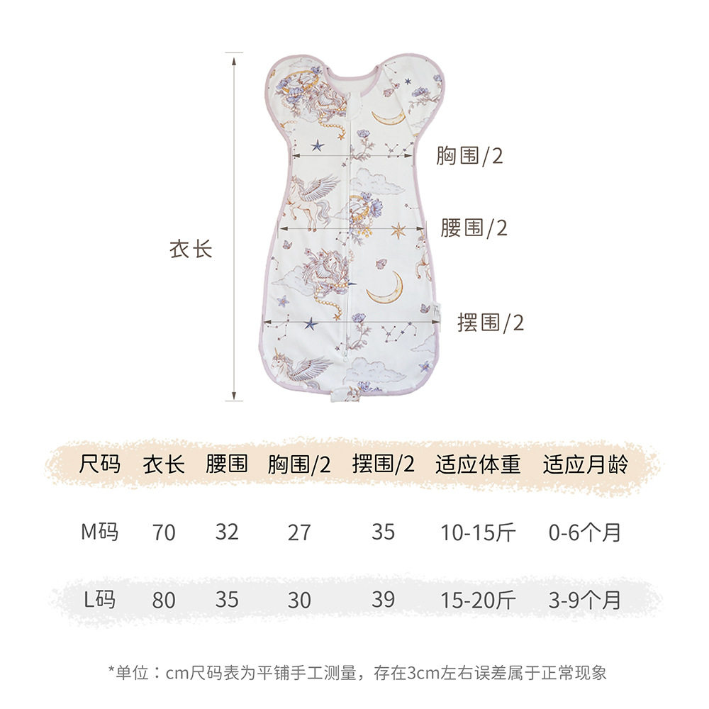 新版ins风宝宝睡袋A类棉卡通动物版新生儿睡衣投降式衣服儿童被
