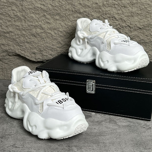 增高夏季 厚底小白鞋 百搭老爹鞋 男鞋 运动休闲潮鞋 新款 男士 透气时尚