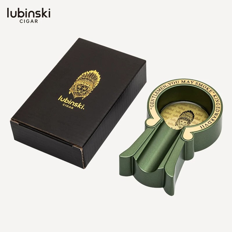 鲁宾斯基雪茄烟灰缸个性创意锌合金单槽持灰器客厅酒吧便携烟具