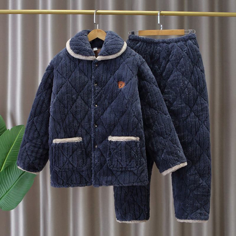 男士珊瑚绒夹棉睡衣加绒加厚款保暖秋冬季家居服冬天长绒套装爸爸,女士内衣/男士内衣/家居服,睡衣/家居服套装,淘宝优惠券,粉丝福利购,淘宝优惠卷