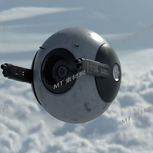 UE5虚幻5次世代科幻机器人球形机甲飞行器动画模型Fighter Drone