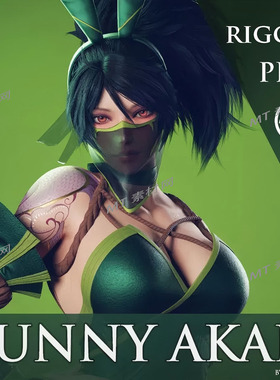 3DMax次世代兔女郎阿卡丽游戏人物动画角色模型资源 Bunny Akali