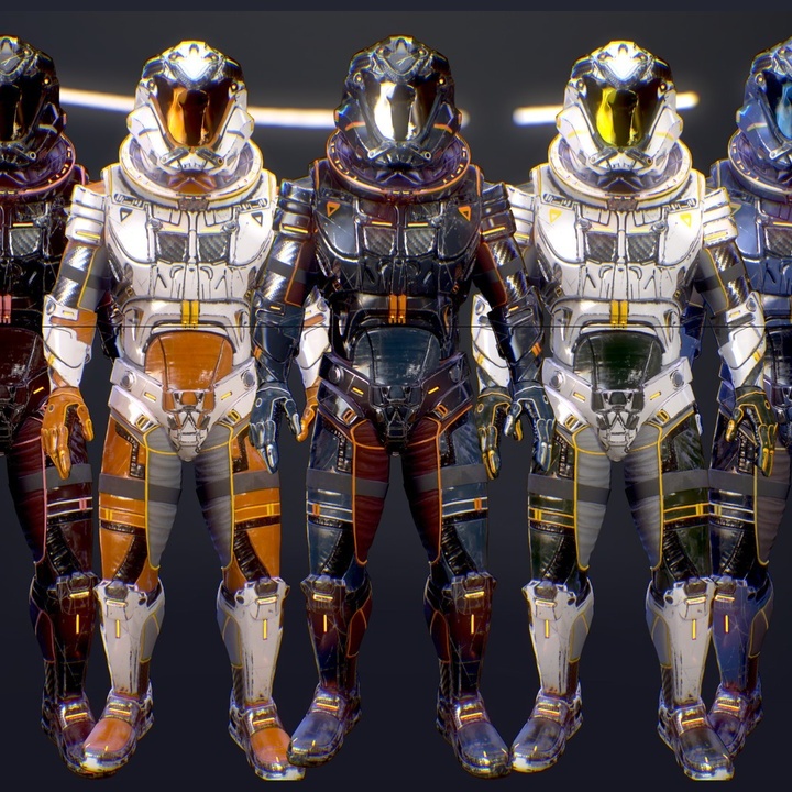 UE5虚幻5次世代科幻盔甲战士角色人物动画模型Sci-Fi Armors Full