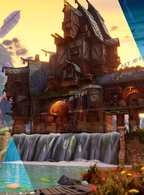 Unity优三缔卡通风格化村庄游戏场景Stylized Village Fatpack