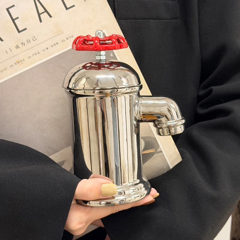 稀奇古怪陶瓷杯创意男生带盖马克杯办公室咖啡杯子设计感生日礼物