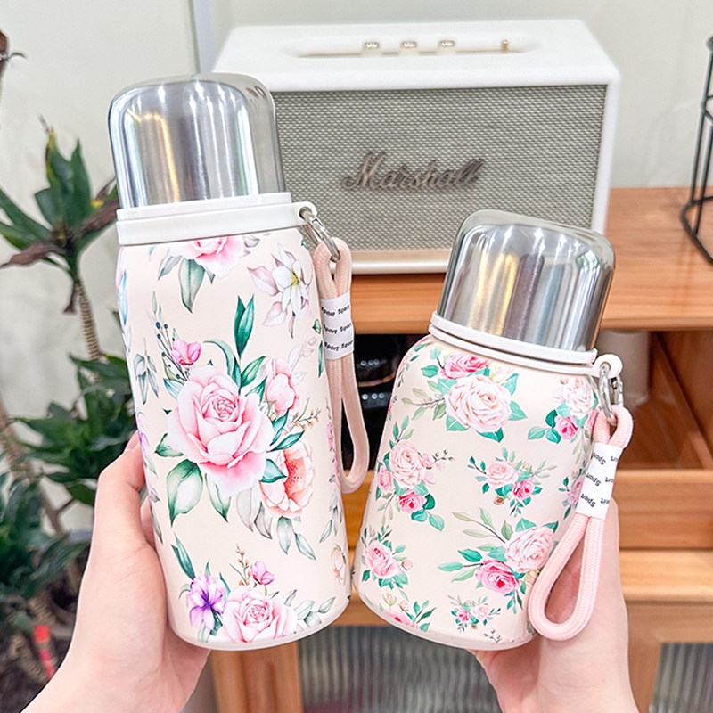 复古蔷薇保温杯轻奢精致女士水杯316不锈钢秋冬季办公室泡茶杯子,餐饮具,保冷/保温杯,淘宝优惠券,粉丝福利购,淘宝优惠卷