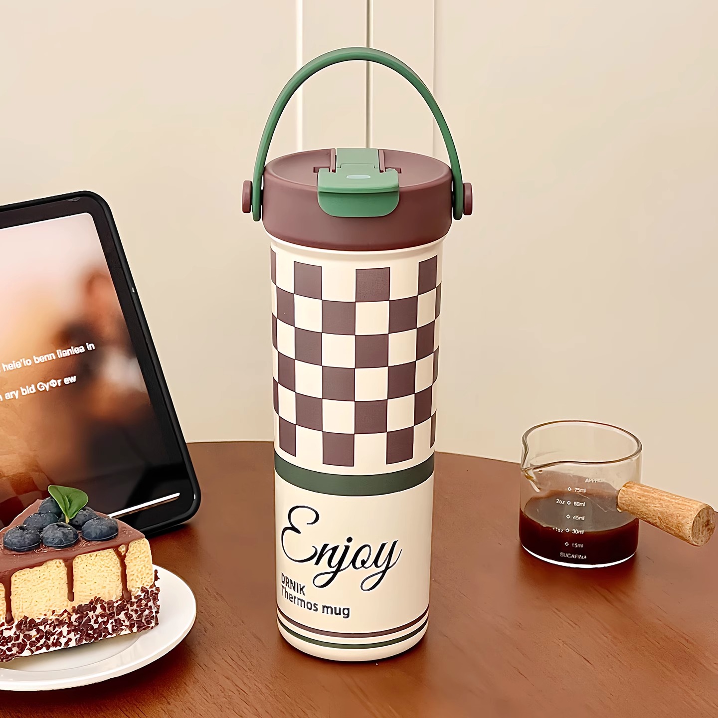 美式咖啡杯2025新款女生高颜值保温杯316不锈钢便携双饮吸管杯子