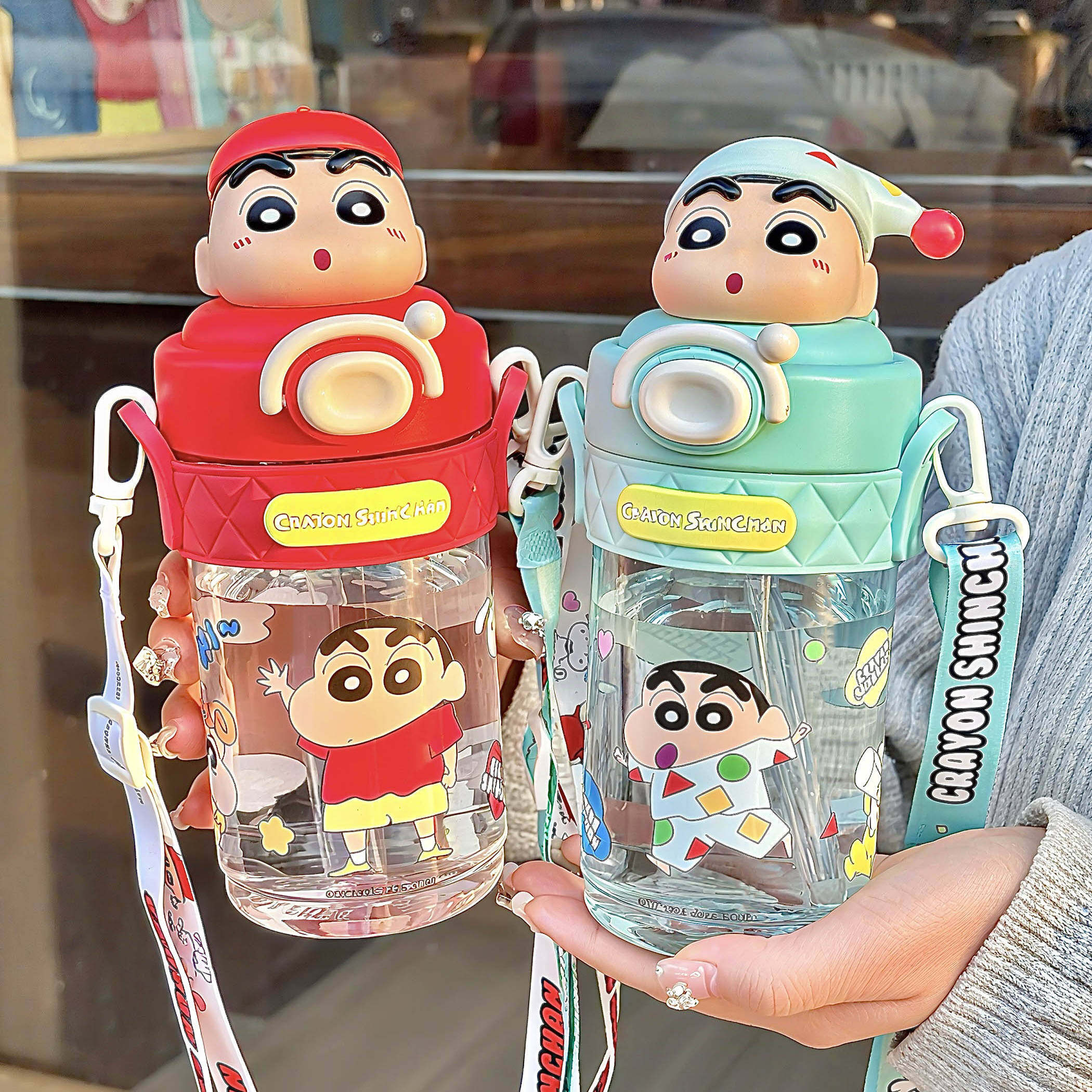 正版蜡笔小新儿童吸管杯高颜值学生上学专用吸管杯2026新款塑料杯,餐饮具,吸管杯,淘宝优惠券,粉丝福利购,淘宝优惠卷