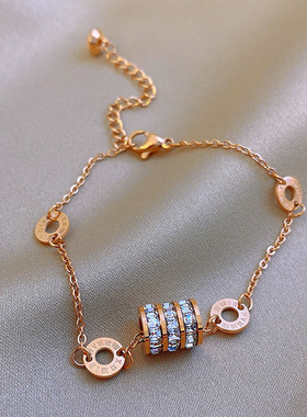 经典小蛮腰锆石简约钛钢手饰小众设计感手链闺蜜礼物甜美全新手环