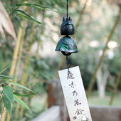 日式 和风复古南部铸铁龙猫福龟风铃日本金属门窗挂饰创意生日礼物