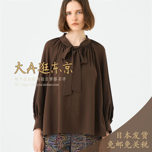 大A逛东京Tomorrowland日本代购 3色日本制 圆领绑带套头衬衫
