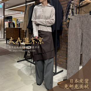 棉混休闲百搭直筒阔腿裤 大A逛东京Bacca日本代购 秋冬新款