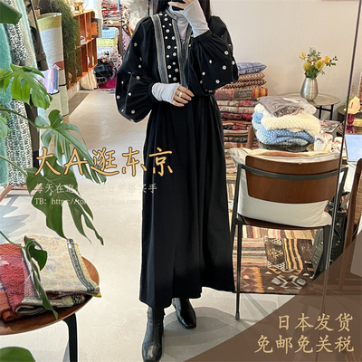 代购褶皱棉质刺绣连衣裙2色