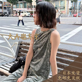 大A逛东京FOURAM日本代购 丝绒包边无袖 背心T恤