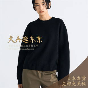 VIP6折大A逛东京Edition日本代购 100%羊毛纯色圆领针织衫2色
