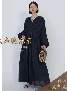 7折大A逛东京1er日本代购 棉麻混纺长袖连衣裙3色B1052AFA004