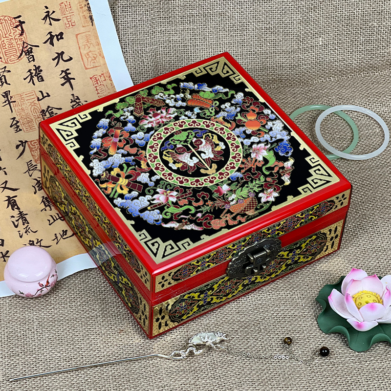 中国风首饰盒结婚五金收纳盒送礼