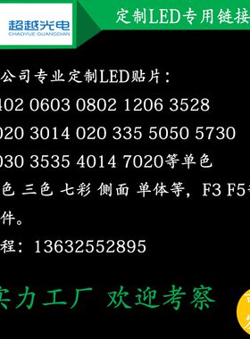 LED定制3000K 6500K 8000K红橙黄绿白蓝紫粉高亮灯珠1-150LM 1W23