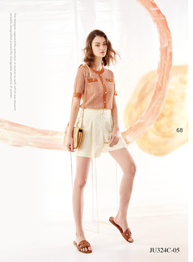 台湾女装 J景 春夏 新款 女装 *U324C 休闲  百搭 针织 上衣 1880