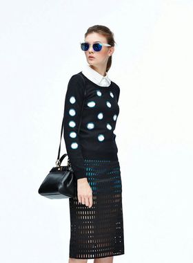 特 circle 瑟可 专柜 春夏 7008B2 黑色 修身 半身裙  促销