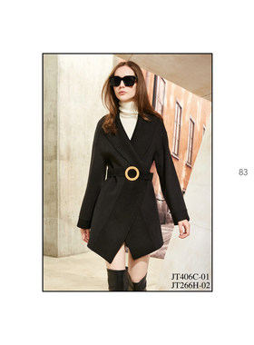 台湾 女装 J景 秋冬 新款 女装 *T266H 休闲 百搭 毛呢外套 3980