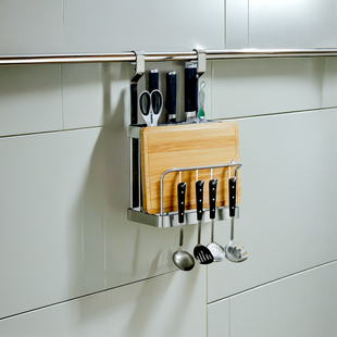 厨房不锈钢壁挂刀板架收纳刀具套装用品收纳悬挂免打孔免钉菜板架