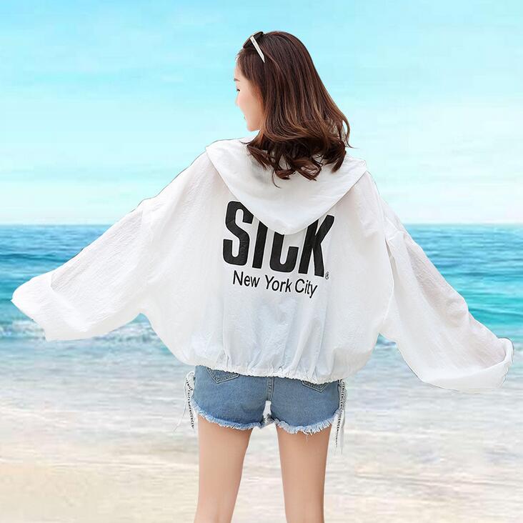 2019夏季女防晒衫果冻色长袖短款连帽百搭沙滩外套衣|ruв категории Женская одежда, кружева свитер/шифон рубашка - от Buy2taobao.com для оказания профессиональной услуги покупки агента Taobao