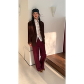 卡其 绛红 藏蓝 显瘦中线裤 Softruler纯棉斜纹直筒法式