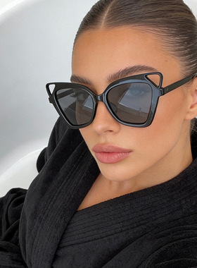 保罗雷朋官网新款大框防紫外线墨镜猫耳朵甜美可爱时尚女士太阳眼