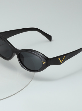 保罗雷朋官网新款潮猫眼墨镜字母V镜腿装饰太阳镜男女高级感防紫