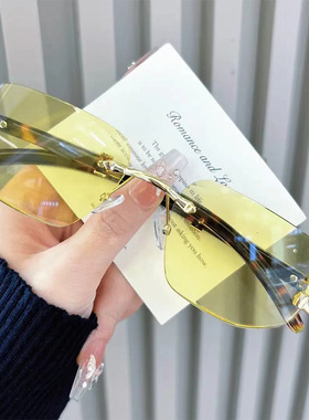 保罗雷朋官网新款时尚个性玳瑁豹子头金属老花镜无框切边高级感防