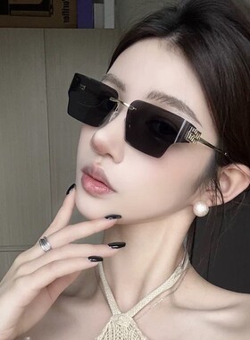 保罗雷朋官网欧美新款太阳镜曲面无框切边金属架女士墨镜大牌装饰