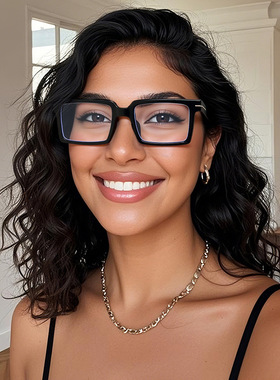 保罗雷朋官网跨境新款超轻方框架防蓝光眼镜女士平光镜欧美风大框