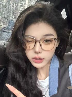 保罗雷朋官网冷茶色近视眼镜有度数女素颜超轻百搭眼镜框防蓝光辐